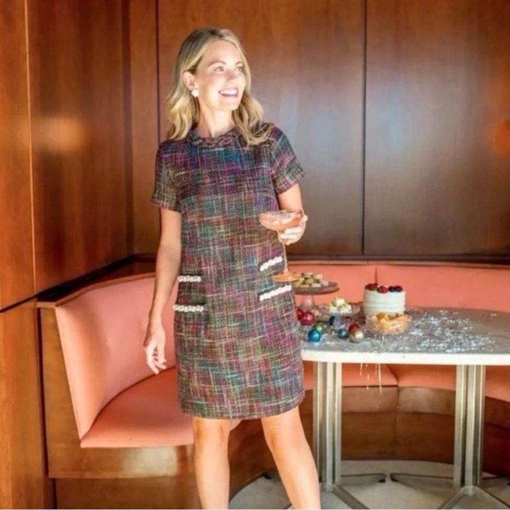 Tuckernuck x Cameran Eubanks Wimberly Multicolor Tweed & Pearl Shift Dress